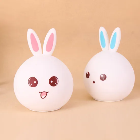 Luz nocturna con sensor táctil de silicona Colorlife Rabbit para niños juguete